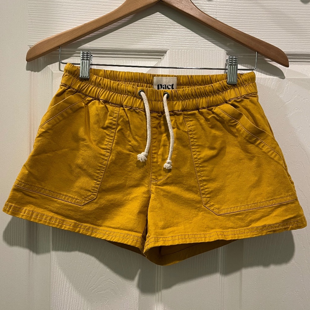 Pact Women's Yellow Twill Shorts (XS)
